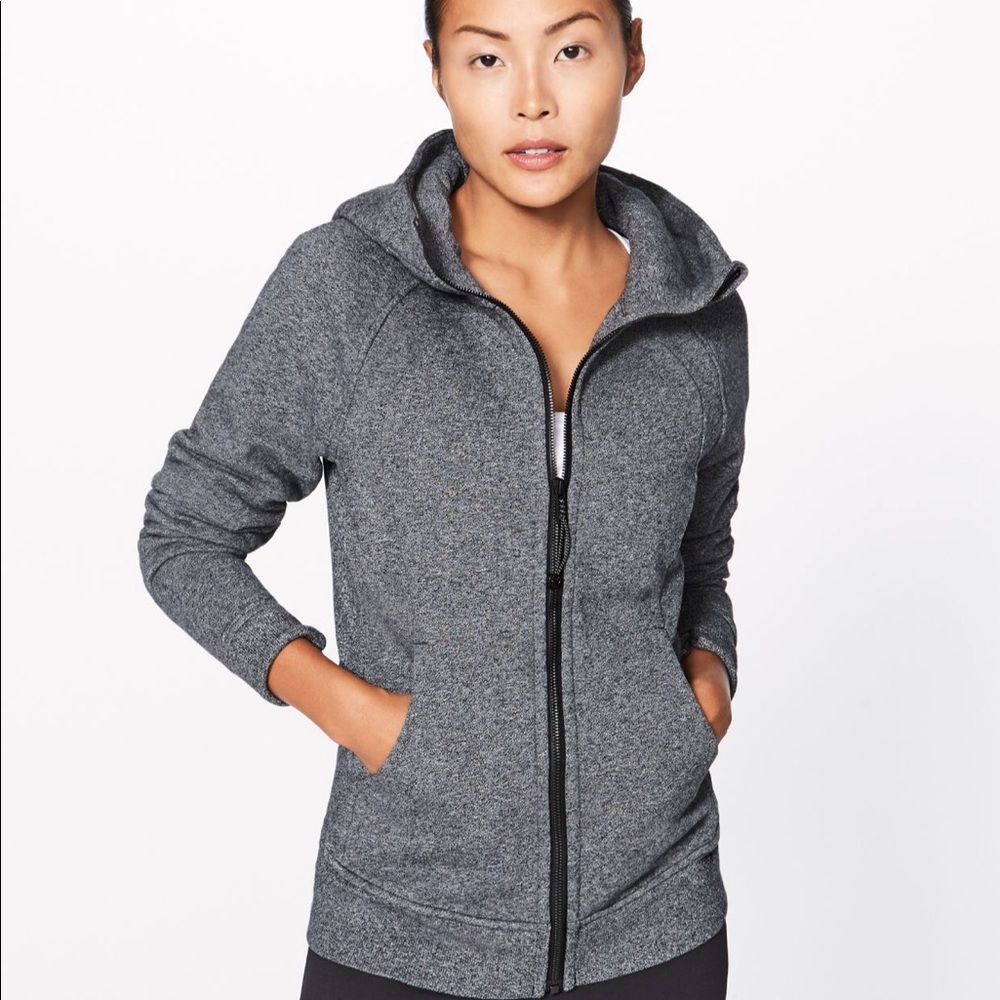 Lululemon Scuba hoodie speckled gray/black size 8